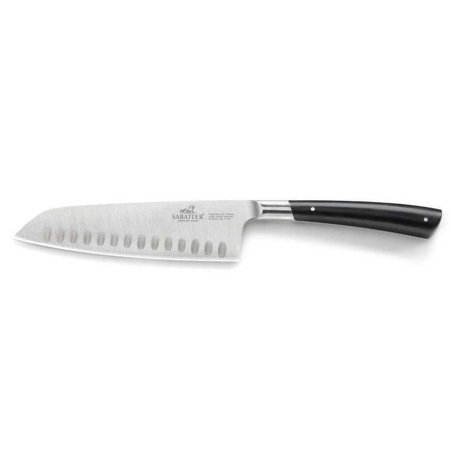 Santoku nůž EDONIST 18 cm, nerezové nýty, černá, Lion Sabatier - main (0)