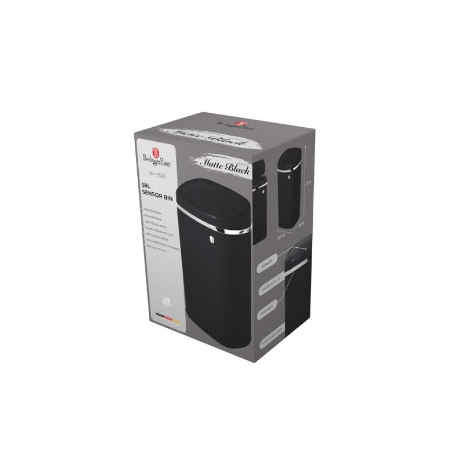 BERLINGERHAUS Koš odpadkový se senzorovým otvíráním  58 l Matte Black Colelection BH-9526 - main (4)