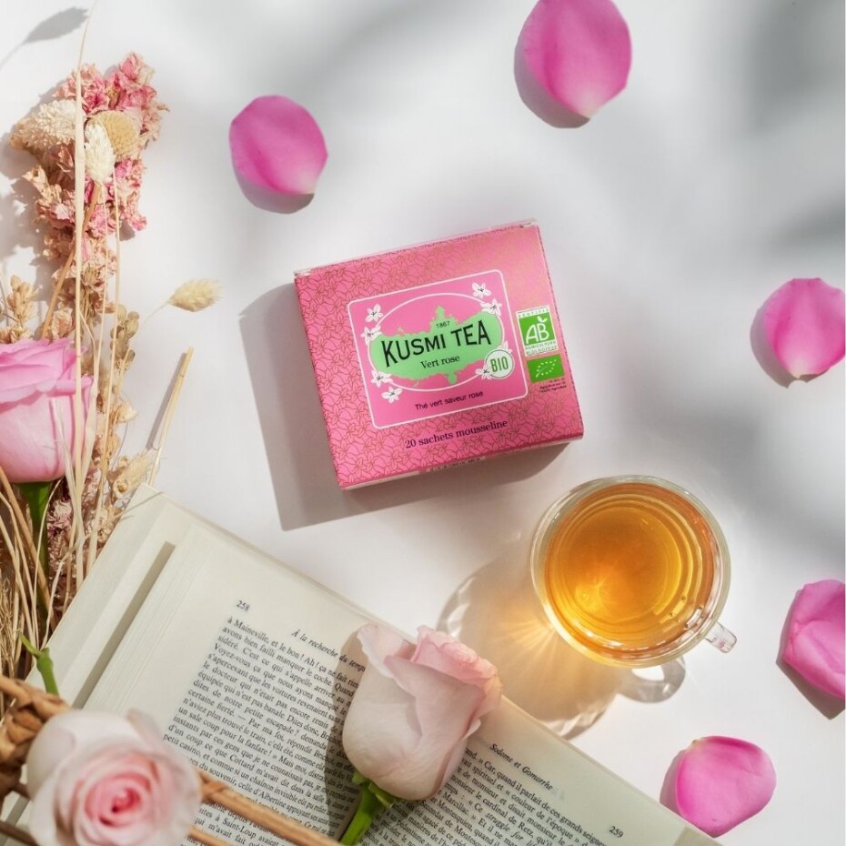 Zelený čaj ROSE, 20 mušelínových sáčků, Kusmi Tea - main (1)