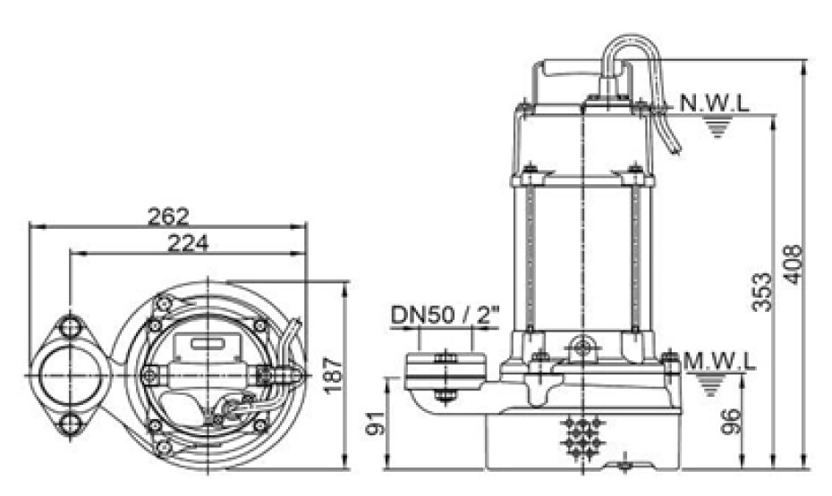 Drenážní čerpadlo HCP AL‐21AN 400V bez plováku - main (2)