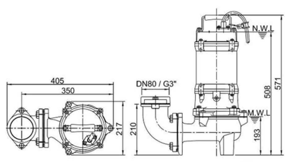 HCP 80AFU22.2L WD 400V bez plováku, kabel 15m - main (2)