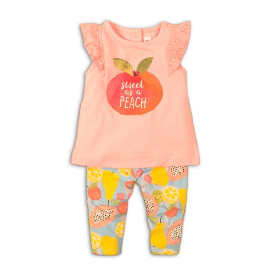 Kojenecký set dívčí - tričko a kalhoty, Minoti, Fruits 4, růžová - 80/86 | 12-18m - main (0)