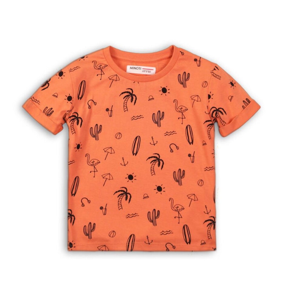Tričko chlapecké s krátkým rukávem, Minoti, TB TSHIRT 6, oranžová - 68/80 | 6-12m - main (0)