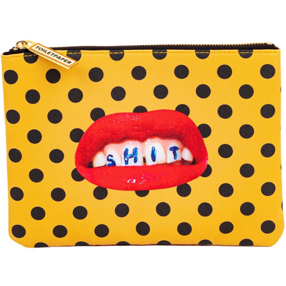 Kosmetická taštička TOILETPAPER SHIT 21 x 15,5 cm, oranžová, Seletti - main (0)