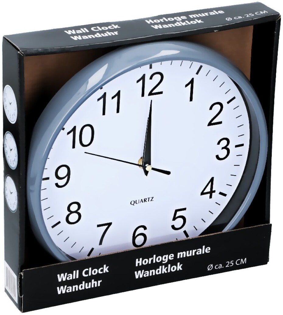 EDCO Nástěnné hodiny 25 cm šedá ED-203254seda - main (1)