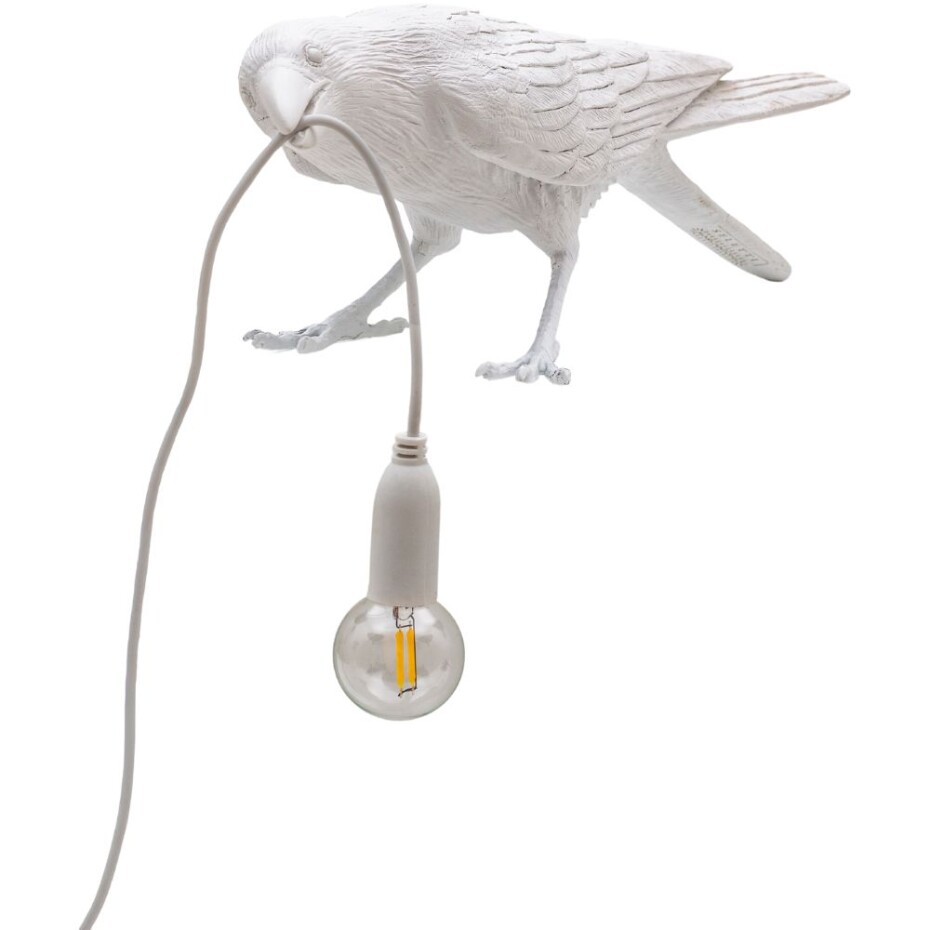 Stolní lampa BIRD PLAYING 33 cm, bílá, Seletti - main (4)