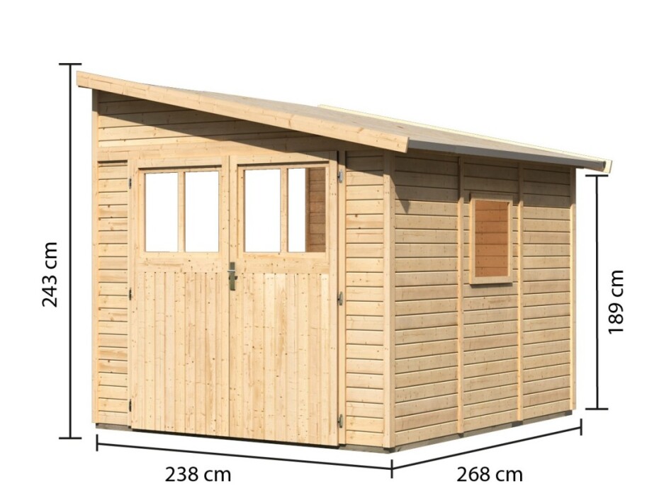 Dřevěný domek KARIBU BOMLITZ 3 (68862) natur LG3137 - main (1)
