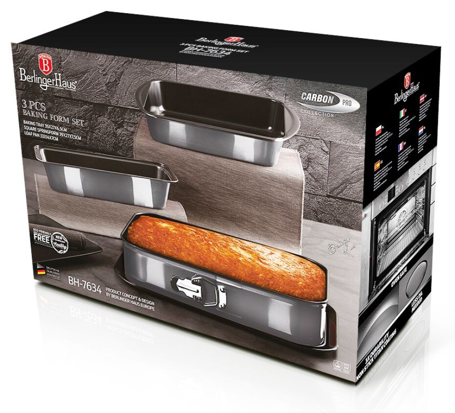 BERLINGERHAUS Plech a formy na pečení s titanovým povrchem sada 3 ks Carbon PRO Line BH-7634 - main (6)