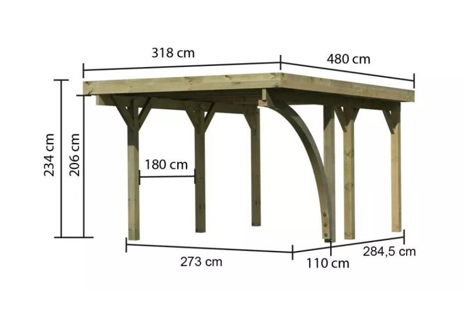 Carport KARIBU CLASSIC 1B 62093 LG3297 - main (2)