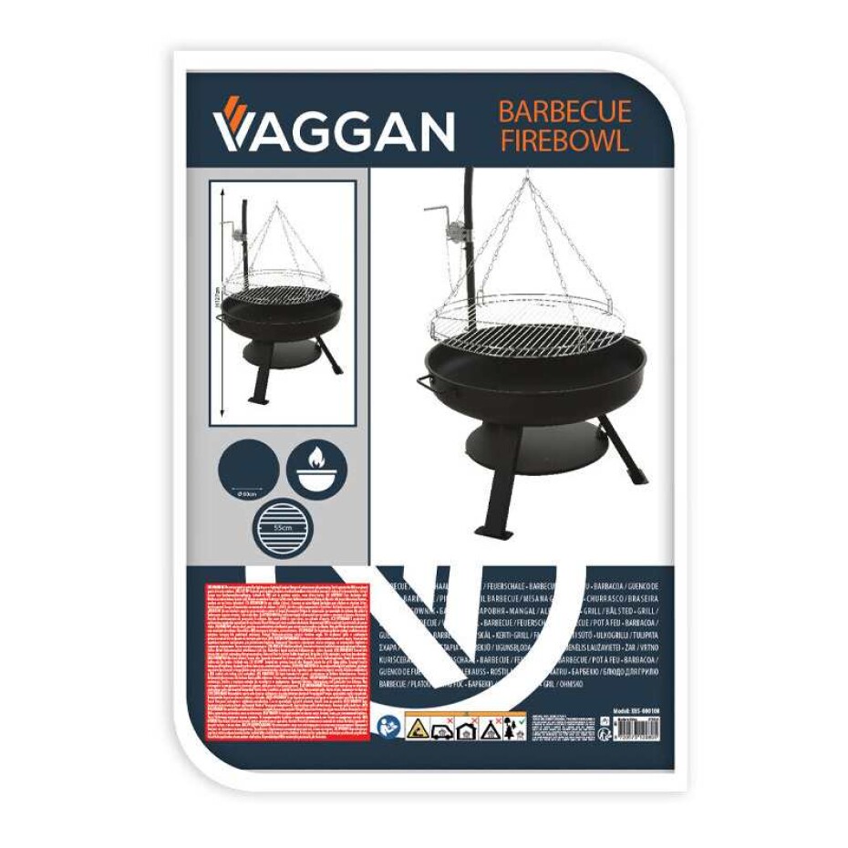 PROGARDEN Přenosné zahradní ohniště s grilem 60 cm KO-X85000100 - main (1)