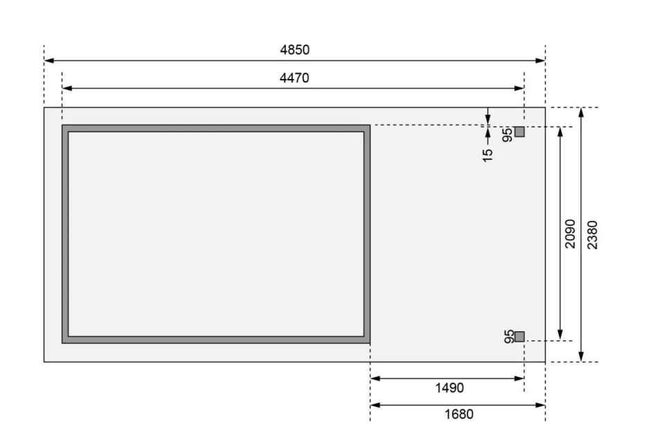Dřevěný domek KARIBU ASKOLA 4 + přístavek 150 cm (38669) antracit LG3257 - main (3)