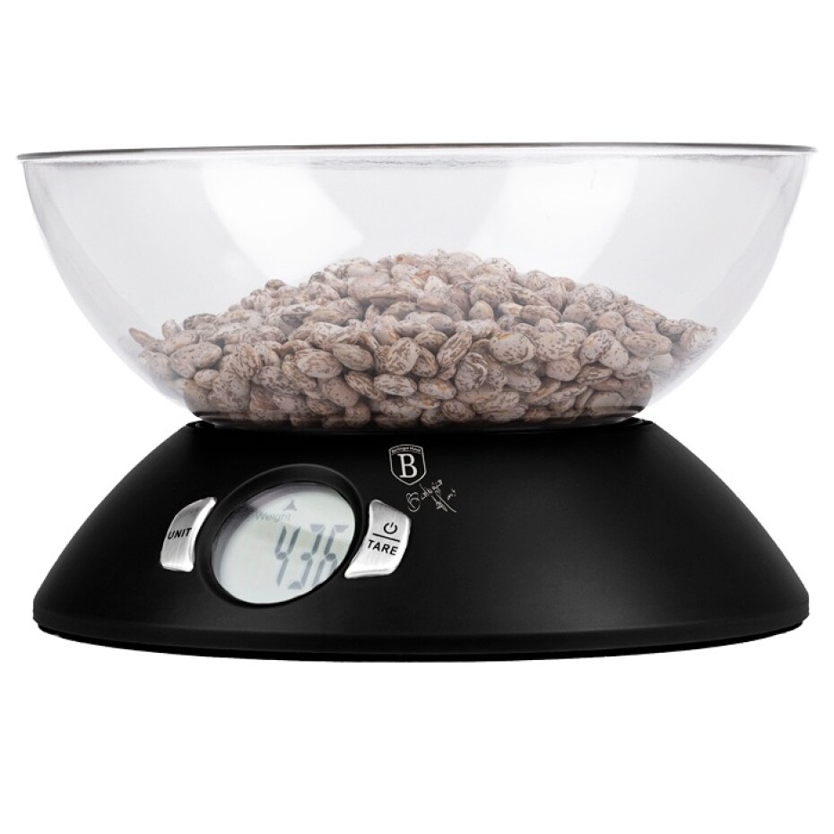 BERLINGERHAUS Váha kuchyňská digitální 5 kg s miskou Matte Black Collection BH-9618 - main (0)