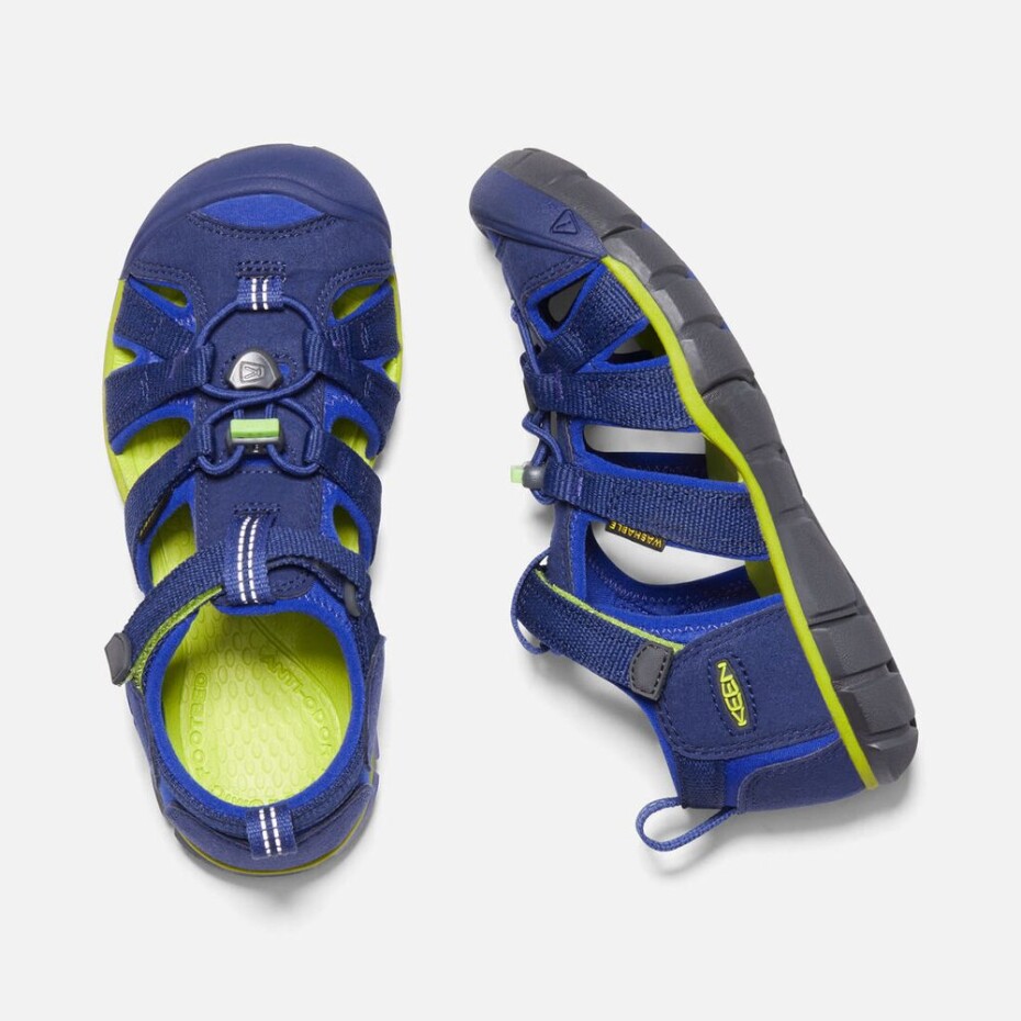 Dětské sandály SEACAMP II CNX, BLUE DEPTHS/CHARTREUSE, keen, 1022993/1022978/1022939, modrá - 27/28 - main (3)