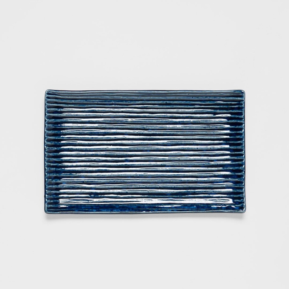Servírovací talíř CONTOUR 24 x 15 cm, modrá, keramika, MIJ - main (1)