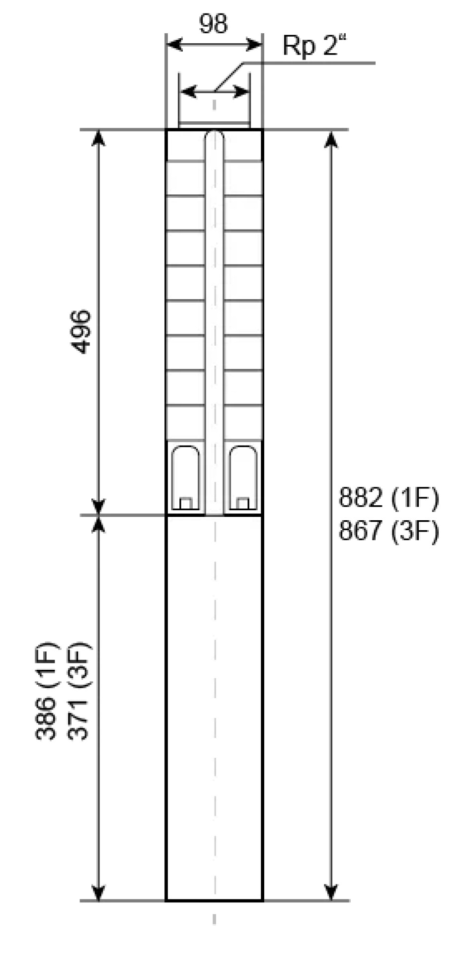 Ponorné čerpadlo EVAK V4S-8M07, 400V, 1,1kW, 2m kabelu - main (2)