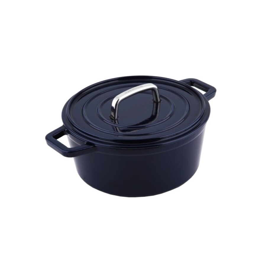 CS SOLINGEN Pekáč s poklicí litinový kulatý se smaltovaným povrchem ALPEN 14 cm modrá CS-079345 - main (0)