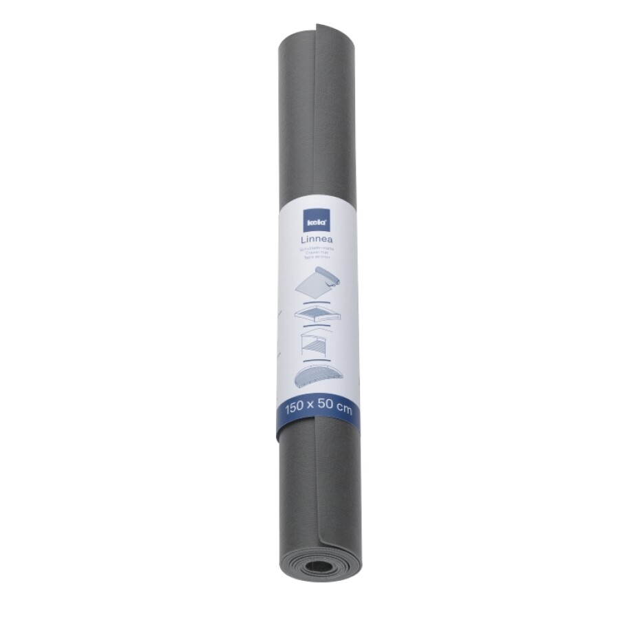 KELA Podložka do zásuvky LINNEA PVC šedá 150 x 50 cm KL-11389 - main (0)