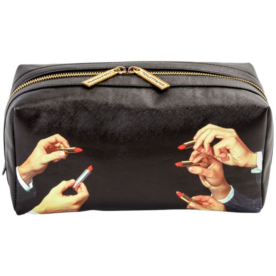 Kosmetická taštička TOILETPAPER LIPSTICKS 25,5 x 12 cm, černá, Seletti - main (0)