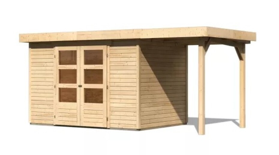 Dřevěný domek KARIBU ASKOLA 4 + přístavek 150 cm (23498) natur LG3255 - main (0)