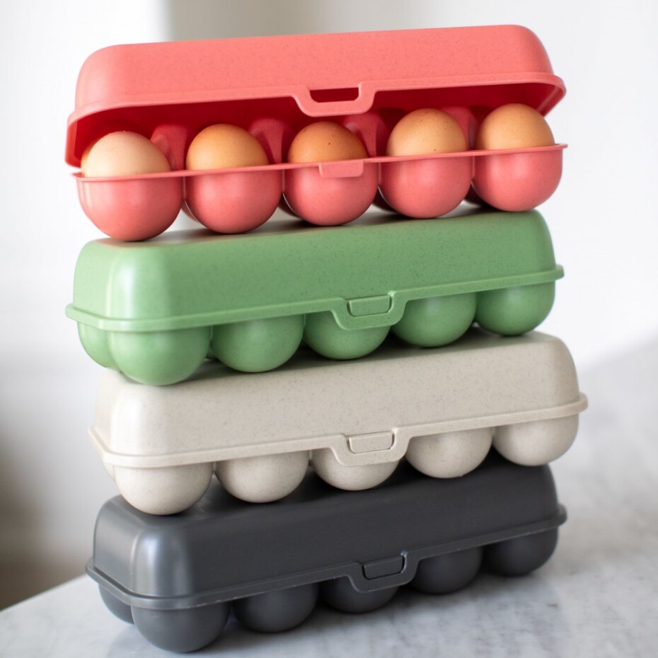 Box na vejce EGGS TO GO, na 10 ks, přírodní listově zelená, Koziol - main (3)