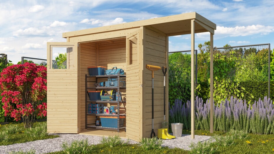 Dřevěný domek KARIBU DEVIN (23486) natur LG2358 - main (3)