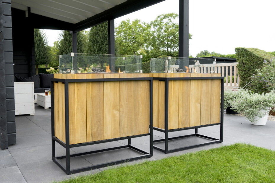 Oddělovací ohniště Cosiloft divider černý rám / teak COSI - main (8)