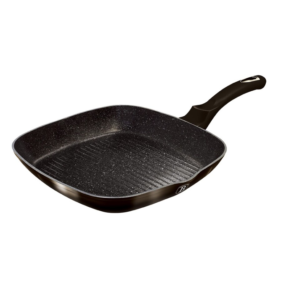 BERLINGERHAUS Pánev grilovací s poklicí 28 cm Shiny Black Collection BH-6612 - main (2)