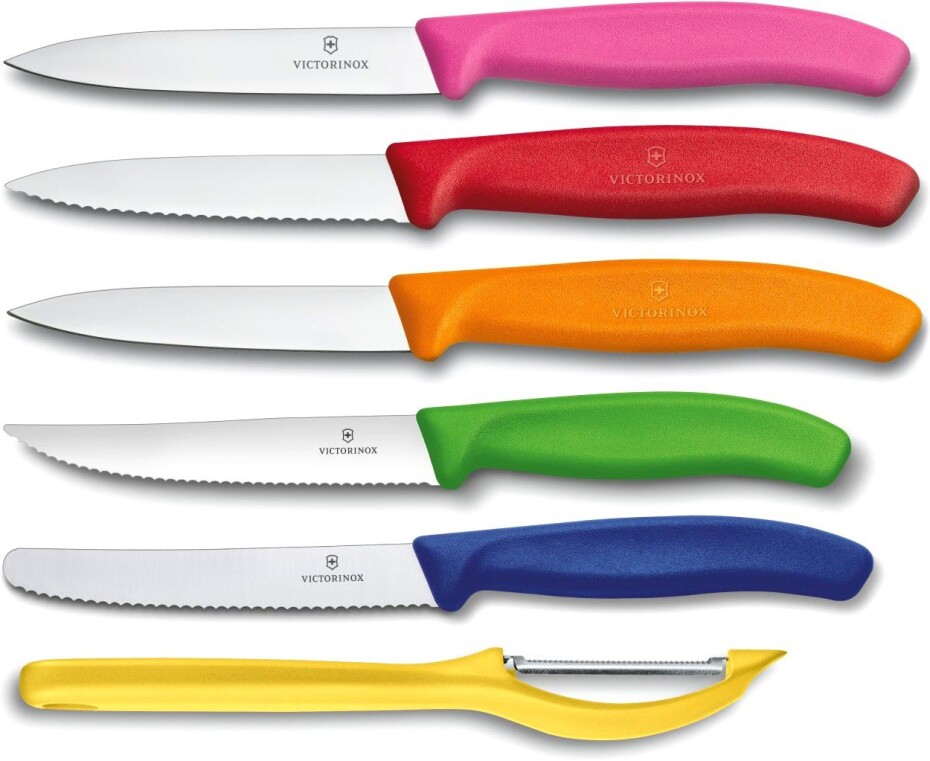 Sada nožů SWISS CLASSIC, sada 6 ks, s blokem, barevná, Victorinox - main (1)