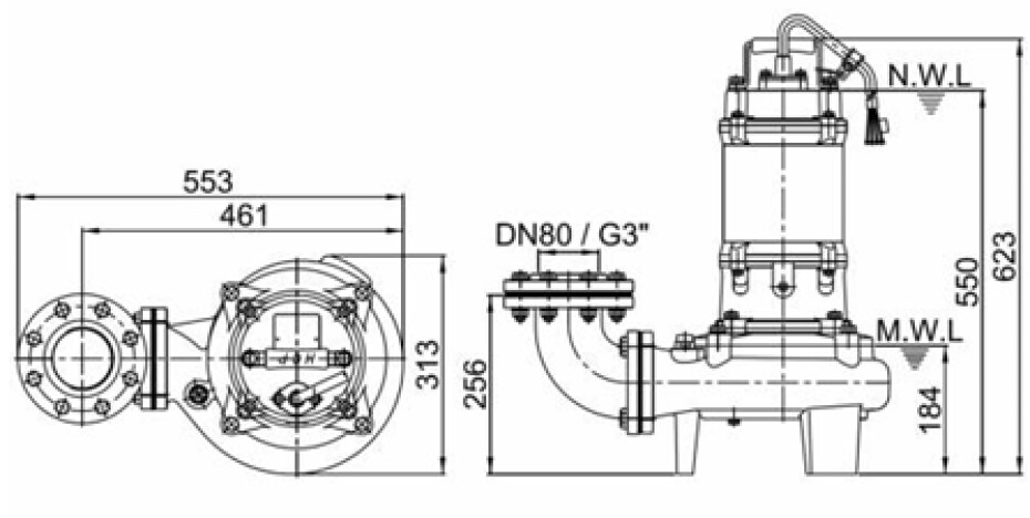 HCP 80AFP42.2 WD 400V bez plováku, kabel 15m - main (2)