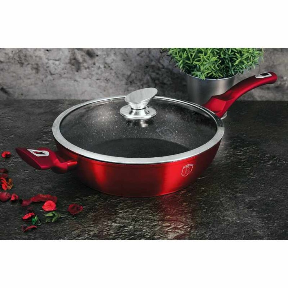 BERLINGERHAUS Pánev hluboká s mramorovým povrchem a poklicí 32 cm Burgundy Metallic Line BH-1261 - main (5)