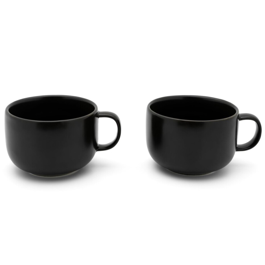 Hrnek na čaj UMEA 250 ml, sada 2 ks, černá, keramika, Bredemeijer - main (2)