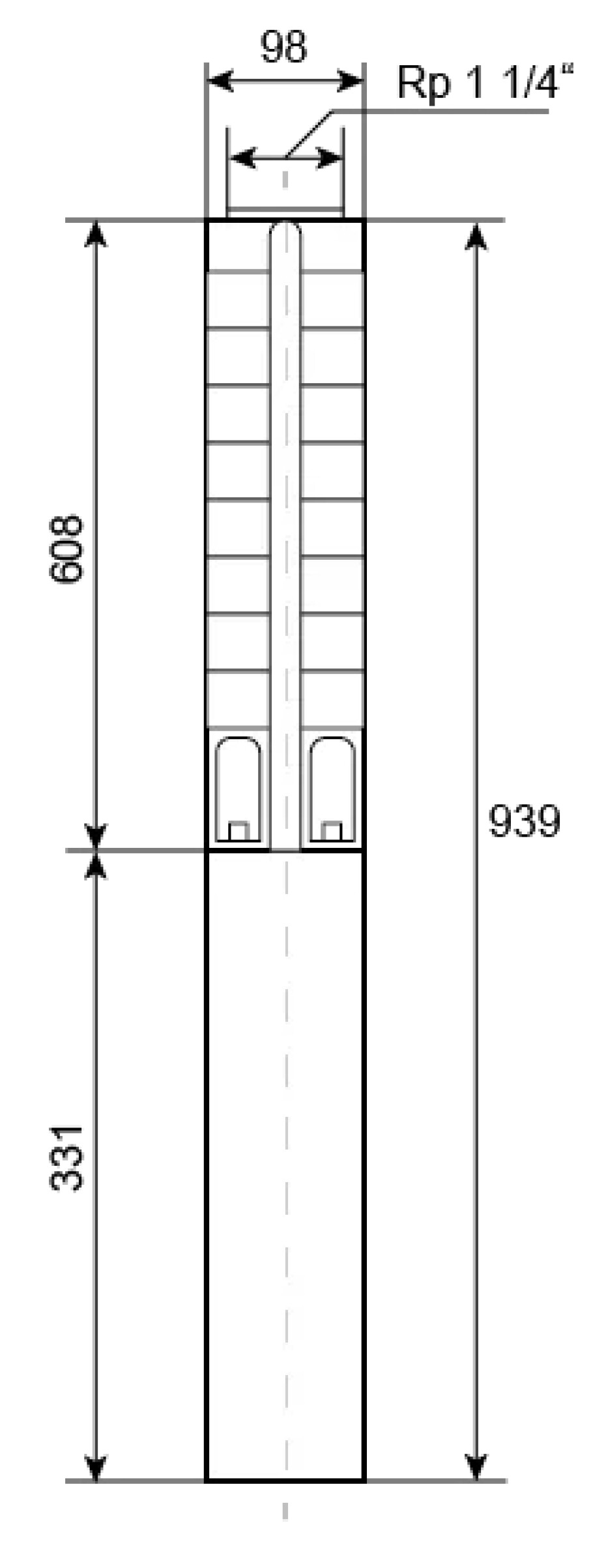 Ponorné čerpadlo EVAK V4S-1M21, 400V, 0,55kW, 2m kabelu - main (2)