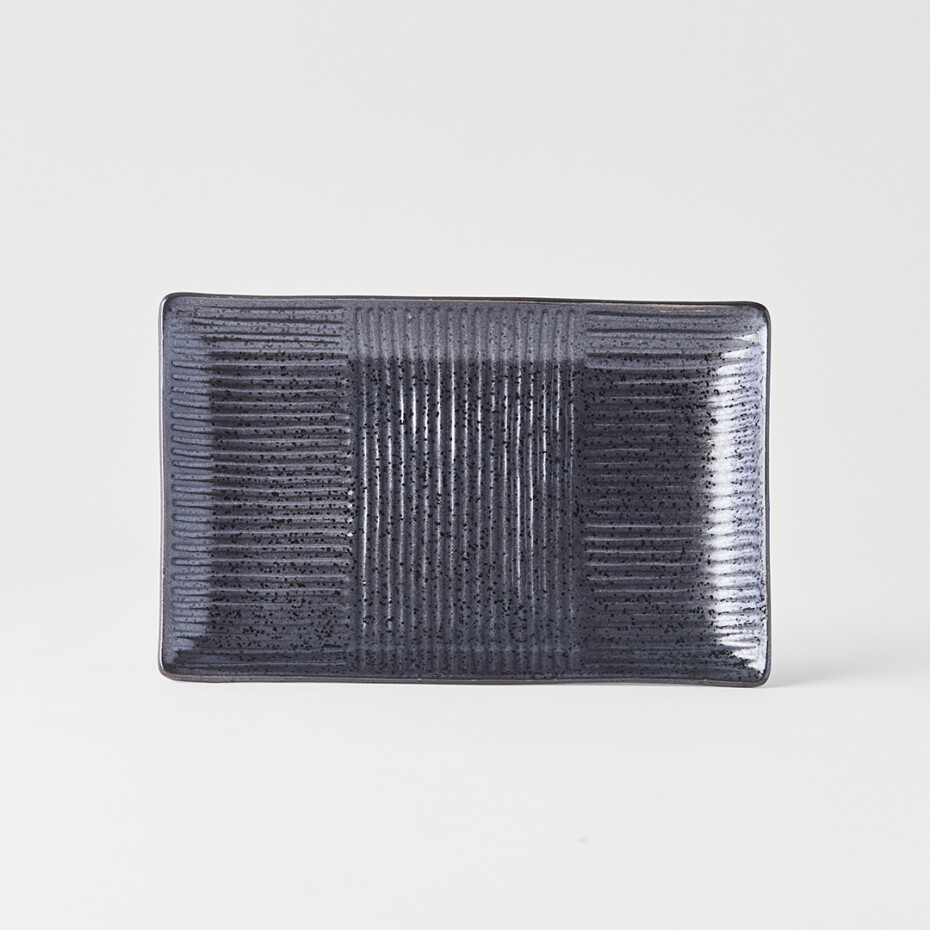 Talíř na sushi a sashimi LINES 21 x 13 cm, černá, MIJ - main (2)