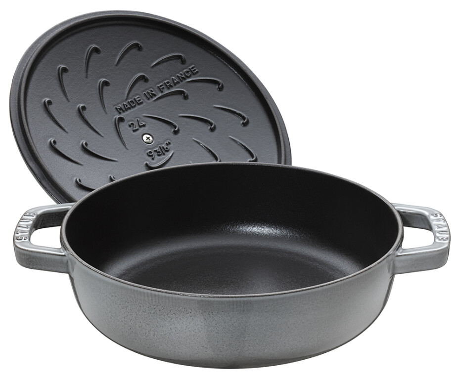 Kastrol CHISTERA 28 cm, na soté, s litinovou samopodlévací poklicí, černá, Staub - main (2)
