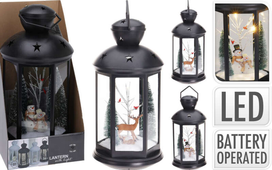 PROGARDEN Lucerna vánoční s LED osvětlením 43 cm SNĚHULÁK KO-ANX000200sneh - main (0)