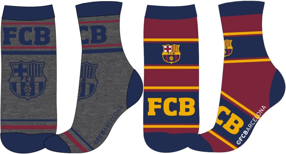 FC Barcelona - licence Chlapecké ponožky - FC Barcelona 33, šedá/vínová Barva: Mix barev, Velikost: 23-26 - main (0)