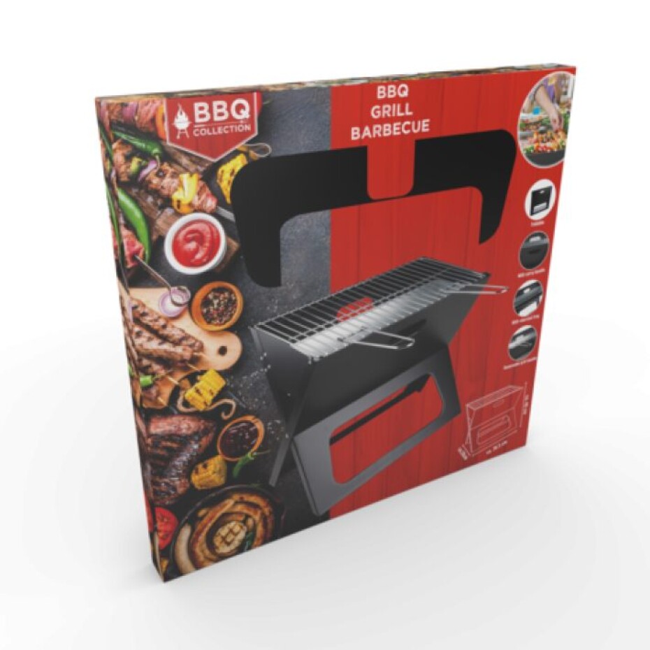 BBQ COLLECTION Gril na dřevěné uhlí skládací 46 x 37 cm ED-224901 - main (9)