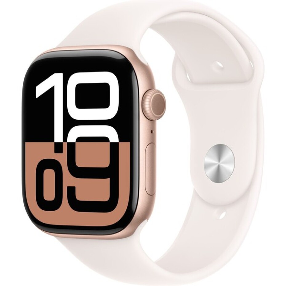Apple Watch Series 10 46mm Růžově zlatý hliník se světle ruměnným sportovním řemínkem M/L - main (0)