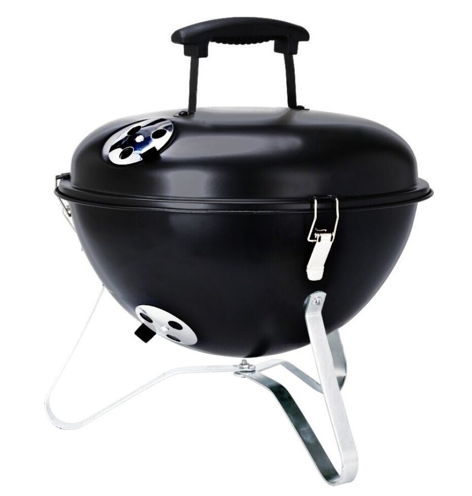 PROGARDEN Přenosný gril na dřevěné uhlí s víkem 37 cm černá KO-C83000390 - main (0)