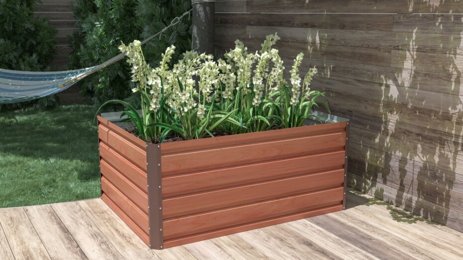 G21 Vyvýšený záhon G21 Daisy 120 x 90 x 52 cm, plechový, hnědý G21-63900233 - main (4)