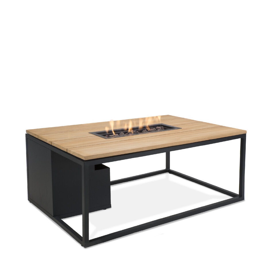 Krbový plynový stůl Cosiloft 120 černý rám / deska teak COSI - main (0)