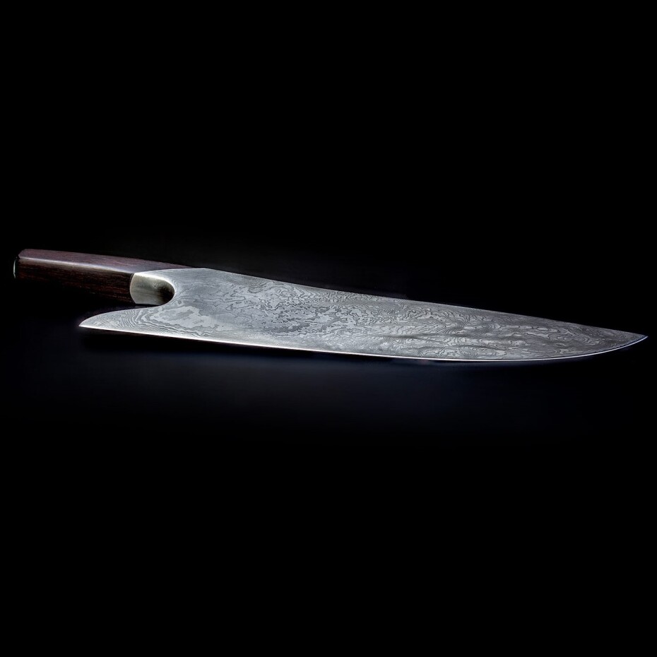 Güde Solingen Kuchařský nůž THE KNIFE GRENADILL DAMASCUS 26 cm, hnědá, Güde - main (2)