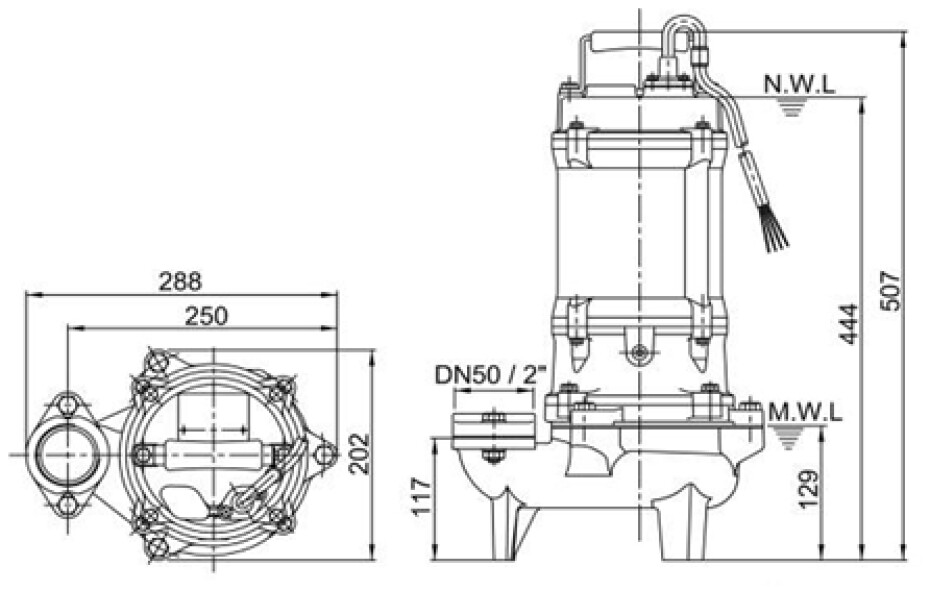 HCP 50AFU21.5L WD 400V bez plováku, kabel 15m - main (2)