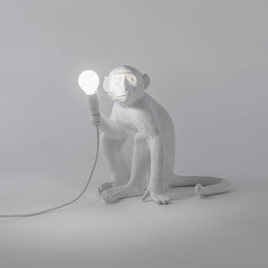 Stolní lampa MONKEY SITTING 32 cm, bílá, Seletti - main (1)