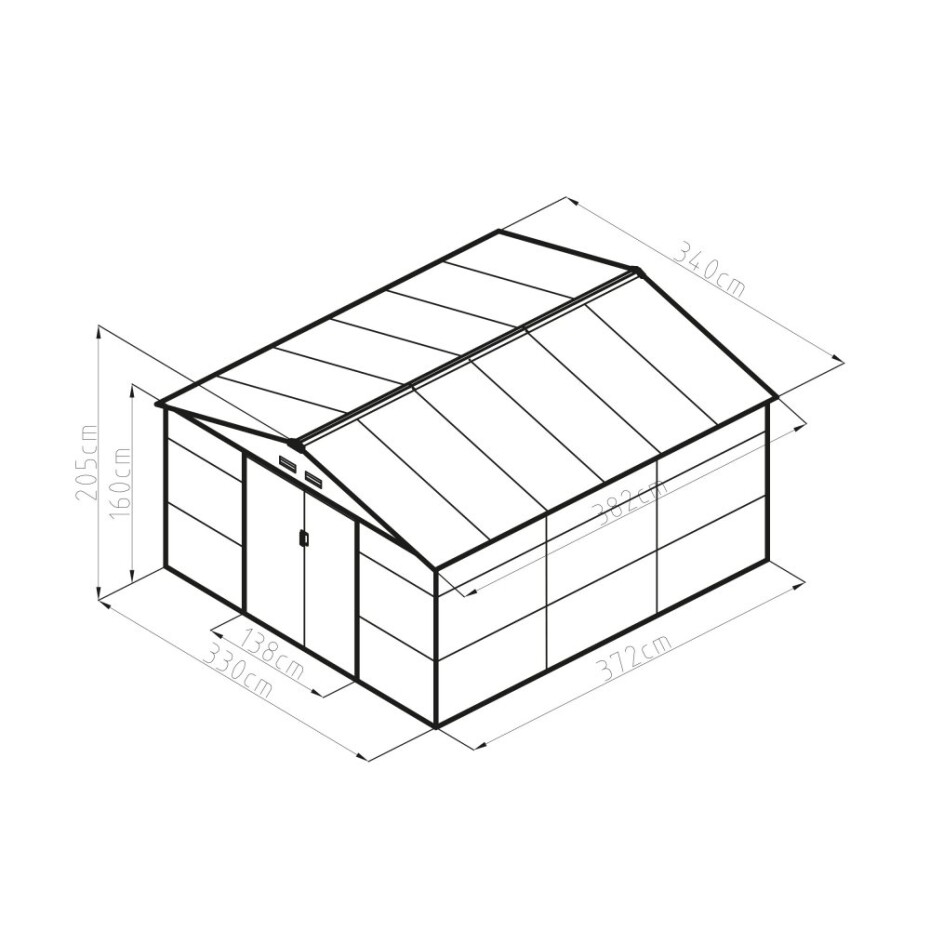 G21 Zahradní domek G21 GAH 1300 - 340 x 382 cm, zelený G21-63900586 - main (3)