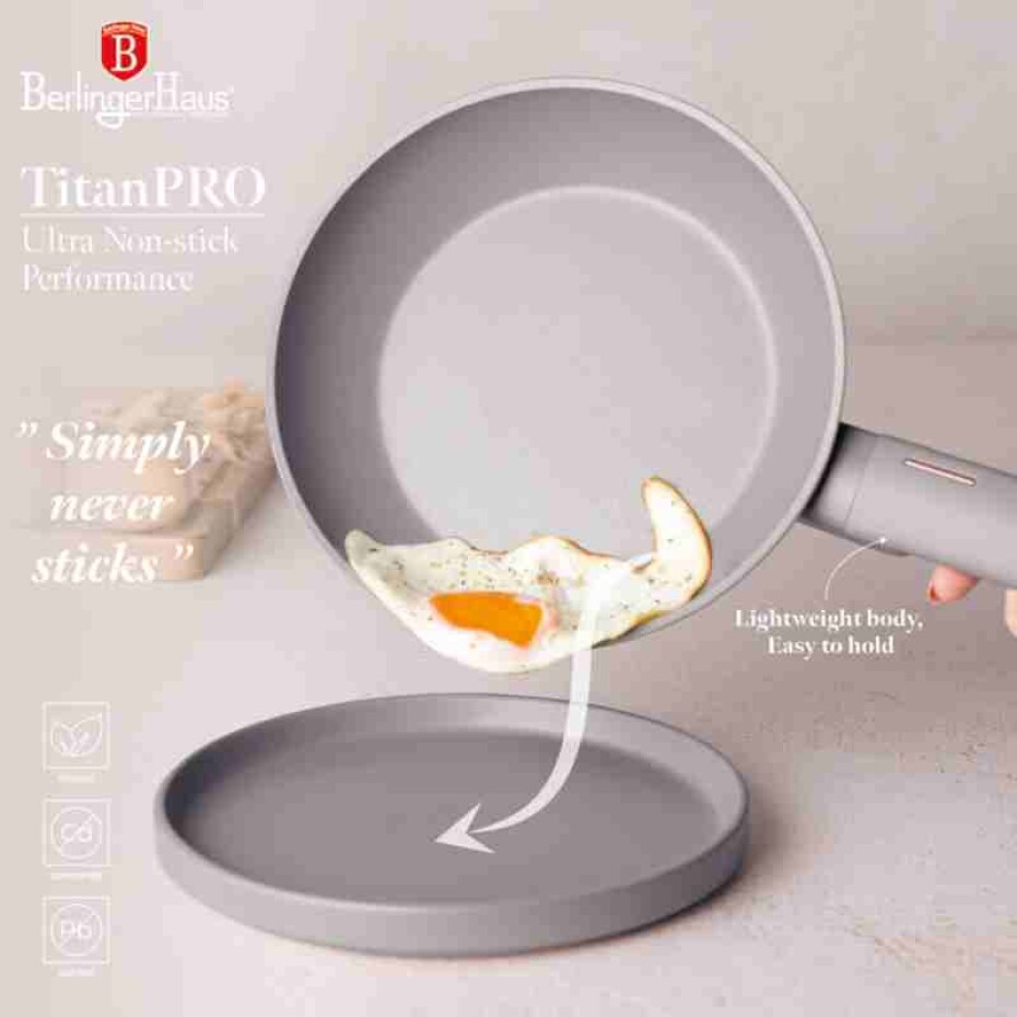 BERLINGERHAUS Sada pánví s titanovým povrchem 3 ks Taupe Collection steak BH-8109 - main (5)