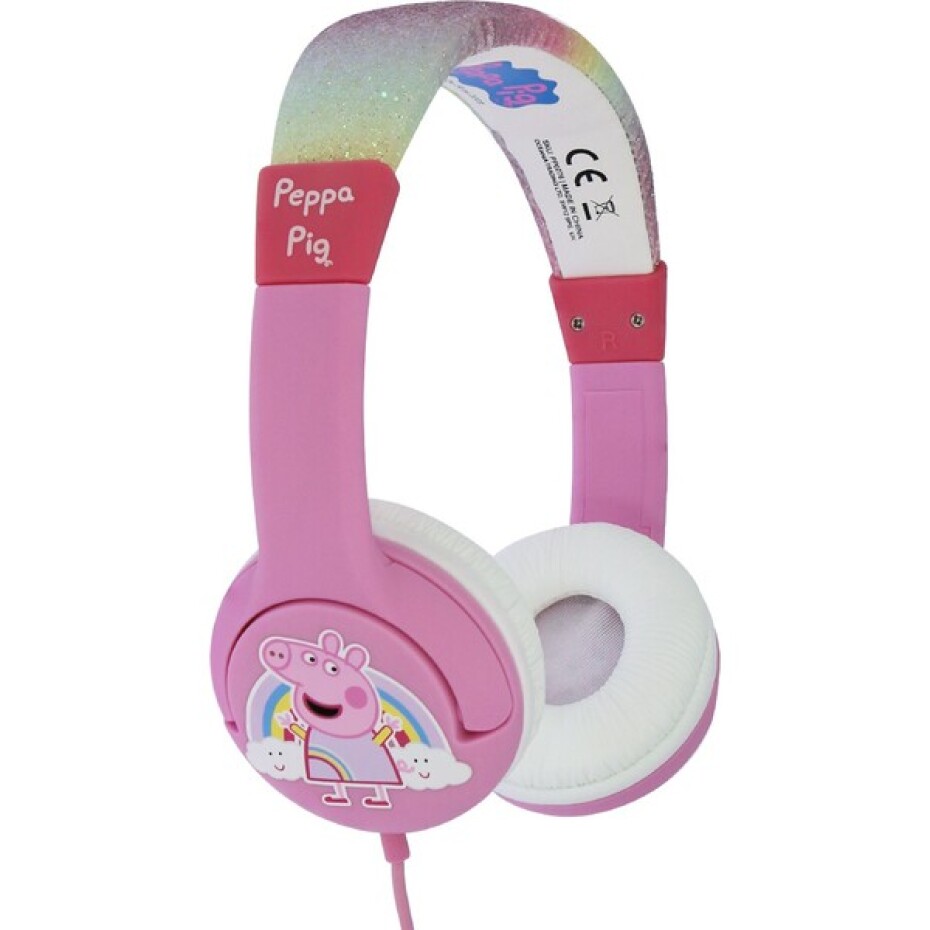 OTL drátová sluchátka dětská s motivem Rainbow Peppa růžová - main (2)