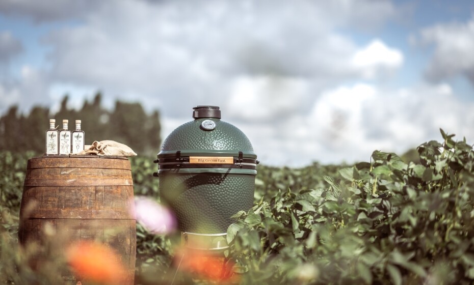 Gril na dřevěné uhlí M 38 cm,  + intEGGrovaný pojízdný stojan s držadlem, zelená, Big Green Egg - main (6)