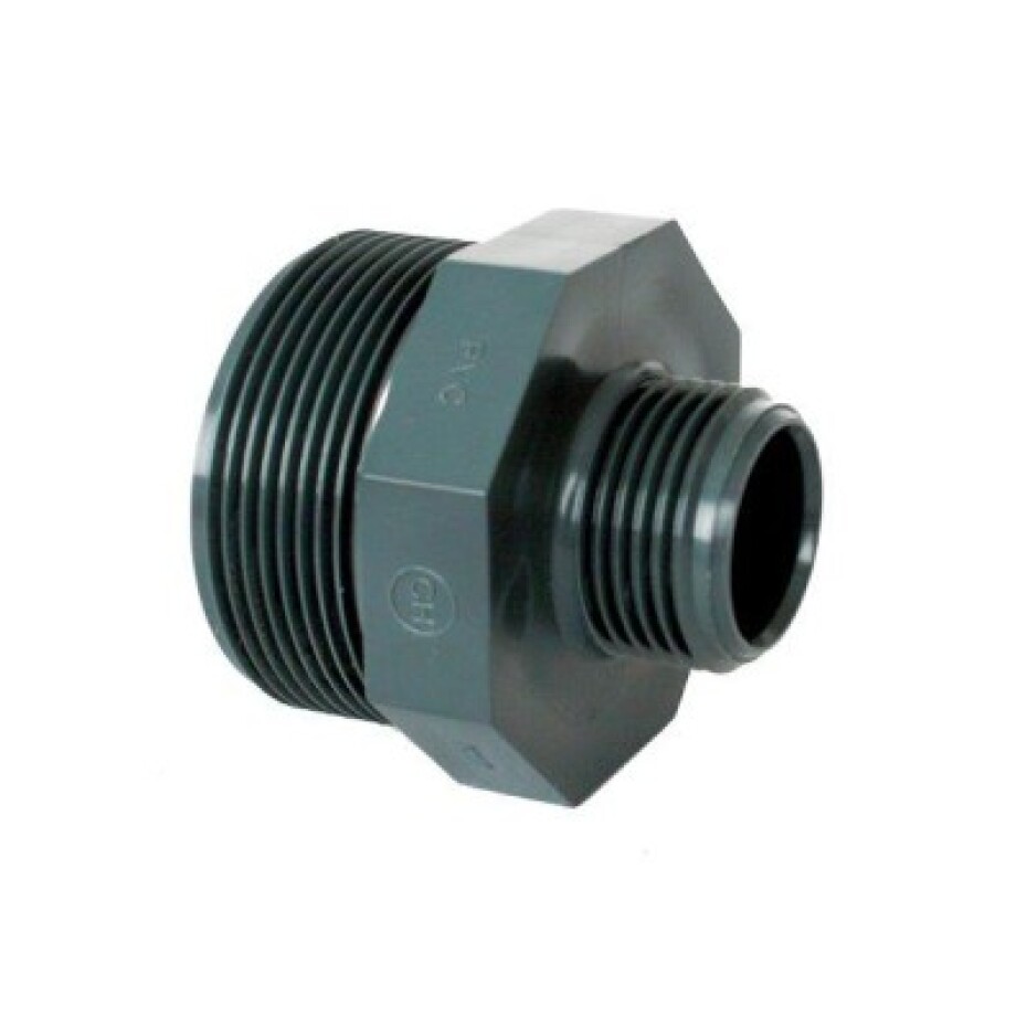 PVC tvarovka - Dvojnipl redukovaný 2“ x 1 1/2“ ext. - main (0)