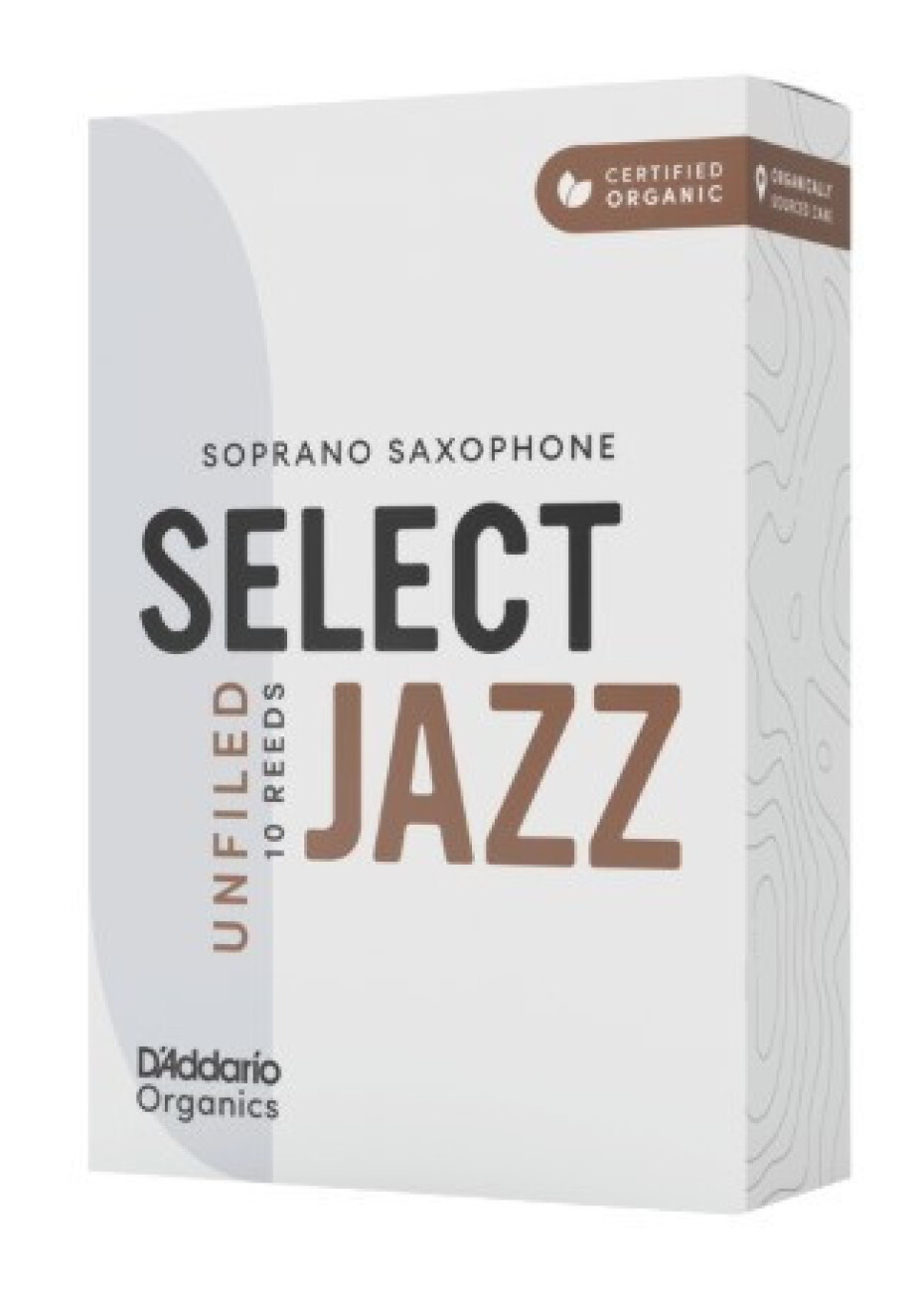 D'Addario ORRS10SSX4S Organic Select Jazz Unfiled Soprano Saxophone Reeds 4 Soft - 10 Pack - main (0)